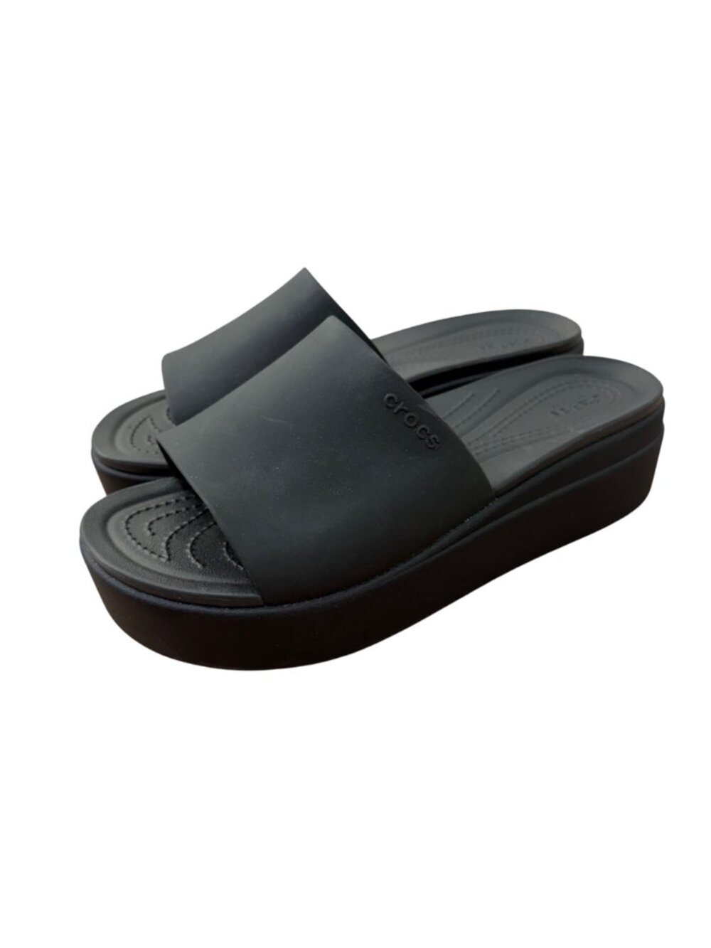 Crocs Womens LiteRide Platform Slides Black W8 Comfort Sandals - Picture 2 of 15